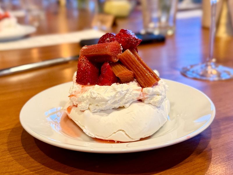 Strawberry rhubarb tart with salad