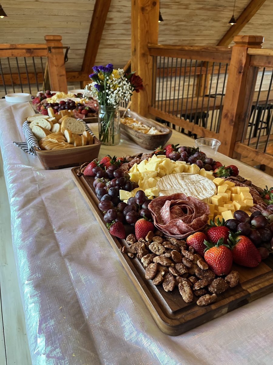 Intimate private dinner table setting with mountain views